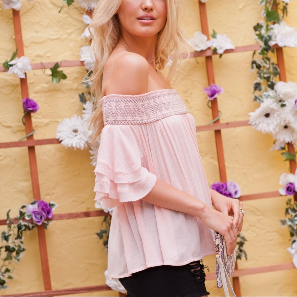 Just in! Peach Off the Shoulder Top